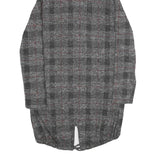 TODAY Womens Grey & Red Checked Hooded Jacket M Polyester Blend Casual Outerwear