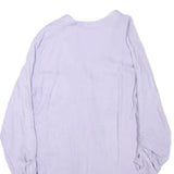 ZARA Womens Lilac Basic Top Long Sleeve V-Neck Button Front S Casual Stylish