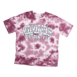 U.S. VINTAGE Womens Pink Tie Dye Miramar Beach Cotton T-Shirt M Crew Neck Short