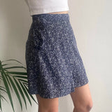 Max & Co Floral Wrap Skirt - 25W UK 6 Navy Polyester