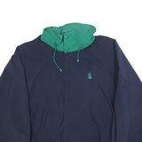 NAUTICA Mens Blue & Green Outdoor Jacket L Nylon Plain Zip Closure