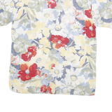 THE LEGEND Womens Yellow & Red Floral Cotton Blend Shirt L Summer Casual Button