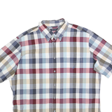 NAUTICA Mens Blue & Red Check Shirt XL Cotton Blend Summer Button-Down Casual