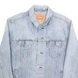 LEVI'S Mens Blue Denim Jacket L Cotton Button Classic Plain Casual Outerwear