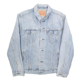 LEVI'S Mens Blue Denim Jacket L Cotton Button Classic Plain Casual Outerwear