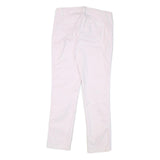 GAP Womens Cotton Blend White Slim Straight Trousers W28 L26 Casual Zip