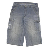 NABUCCO Mens Cotton Blend Blue Cargo Shorts XL W32 Casual Pocket Detailing