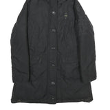 BLAUER USA Womens Black Nylon Hooded Long Zip Jacket M