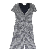 BODEN Womens Blue & White Floral Playsuit Wide-Leg Cotton UK 10 Short Sleeve