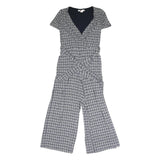 BODEN Womens Blue & White Floral Playsuit Wide-Leg Cotton UK 10 Short Sleeve