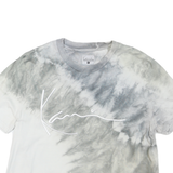 KARL KANI Womens Grey & White Tie Dye T-Shirt S Short Sleeve Crew Neck Cotton