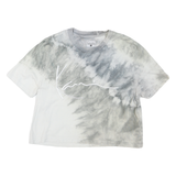 KARL KANI Womens Grey & White Tie Dye T-Shirt S Short Sleeve Crew Neck Cotton
