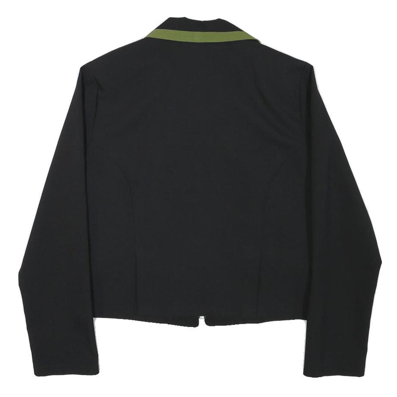 TALLY WEIJL Womens Black & Green Zip Jacket S Polyester Blend Classic Stylish