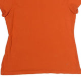 TOMMY HILFIGER Womens Orange Short Sleeve Plain Polo Shirt XL Cotton Classic