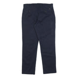 TOMMY HILFIGER Mens Cotton Blend Navy Slim Trousers W32 L30 Stylish Zip Closure