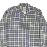 CARHARTT Mens Green & Blue Check Shirt L Long Sleeve Cotton Blend Casual