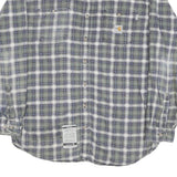 CARHARTT Mens Green & Blue Check Shirt L Long Sleeve Cotton Blend Casual