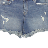 TOMMY HILFIGER Womens Denim Blue Casual Shorts L W36 Distressed Cut-Off