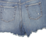 TOMMY HILFIGER Womens Denim Blue Casual Shorts L W36 Distressed Cut-Off