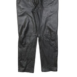 MODE Mens Leather Black Slim Tapered Trousers W30 L30 Stylish Zip Closure