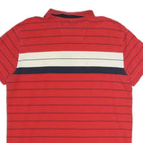 NAUTICA Mens Red & Navy Blue Striped Short Sleeve Polo Shirt XL Cotton Casual