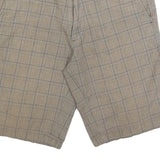 CARHARTT Mens Shorts Beige Checked Casual M W32 Cotton Blend Relaxed Fit