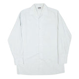 RESISTO Mens White Plain Shirt S Classic Cotton Blend Long Sleeve Button Collar