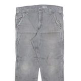 CARHARTT Mens Cotton Blend Grey Relaxed Fit Straight Trousers W34 L27 Workwear