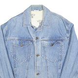 PACIFIQUE SUD Womens Blue Denim Jacket L Cotton Button Plain Classic Fit