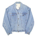PACIFIQUE SUD Womens Blue Denim Jacket L Cotton Button Plain Classic Fit