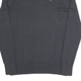 HILFIGER DENIM Mens Black V-Neck Plain Cotton Blend Jumper XL Classic Knitwear