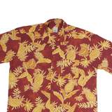 MCKAY Mens Red & Yellow Hawaiian Shirt L Pineapple Pattern Summer Beachwear
