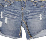 ALMOST FAMOUS Womens Denim Blue Casual Shorts Distressed L W30 Stylish
