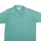 MANHATTAN NATURE KNIT Mens Green Short Sleeve Plain Polo Shirt L Cotton Blend
