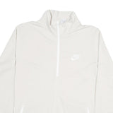 NIKE Mens White 1/4 Zip XL Polyester Blend Sweatshirt Pullover Lightweight
