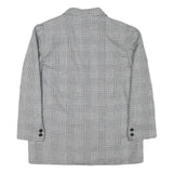 CITY LINE Womens Grey Check Double Breasted Jacket L Polyester Blend Plain