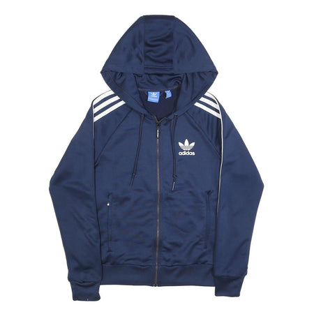 ADIDAS Womens Navy Blue Hoodie Full Zip UK 8 Tracksuit Jacket Casual Sportswear