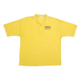 CRYSTAL SPRINGS Mens Yellow Short Sleeve Plain Polo Shirt XL Casual Summer