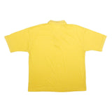 CRYSTAL SPRINGS Mens Yellow Short Sleeve Plain Polo Shirt XL Casual Summer