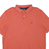 NAUTICA Mens Coral Plain Polo Shirt XL Cotton Blend Short Sleeve Classic Fit