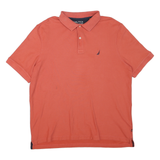 NAUTICA Mens Coral Plain Polo Shirt XL Cotton Blend Short Sleeve Classic Fit