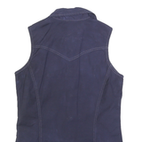 CARHARTT Womens Blue Plain Sleeveless Shirt XS Cotton Blend Canvas Button