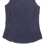 CARHARTT Womens Blue Plain Sleeveless Shirt XS Cotton Blend Canvas Button