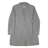 AIGNER Womens Grey Wool Blend Classic Jacket M Woven Tailored Button Closure
