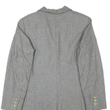 AIGNER Womens Grey Wool Blend Classic Jacket M Woven Tailored Button Closure