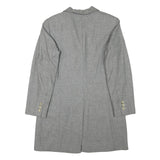 AIGNER Womens Grey Wool Blend Classic Jacket M Woven Tailored Button Closure