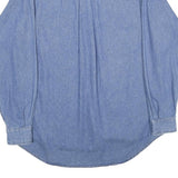 DUNBROOKE Mens Blue Denim Shirt L Cotton Button Collar Casual Workwear