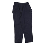 GAAN DUH Womens Navy Regular Fit Straight Leg Trousers W26 L27