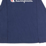 CHAMPION Mens Navy Blue Long Sleeve Crew Neck Cotton T-Shirt L