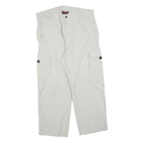 HIGH TECHNICAL EQUIPMENT Mens White Relaxed Cargo Trousers W36 L27 Polyester
